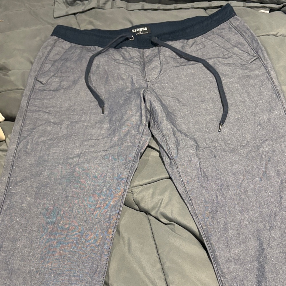 Express Men's Navy and Gray Joggers